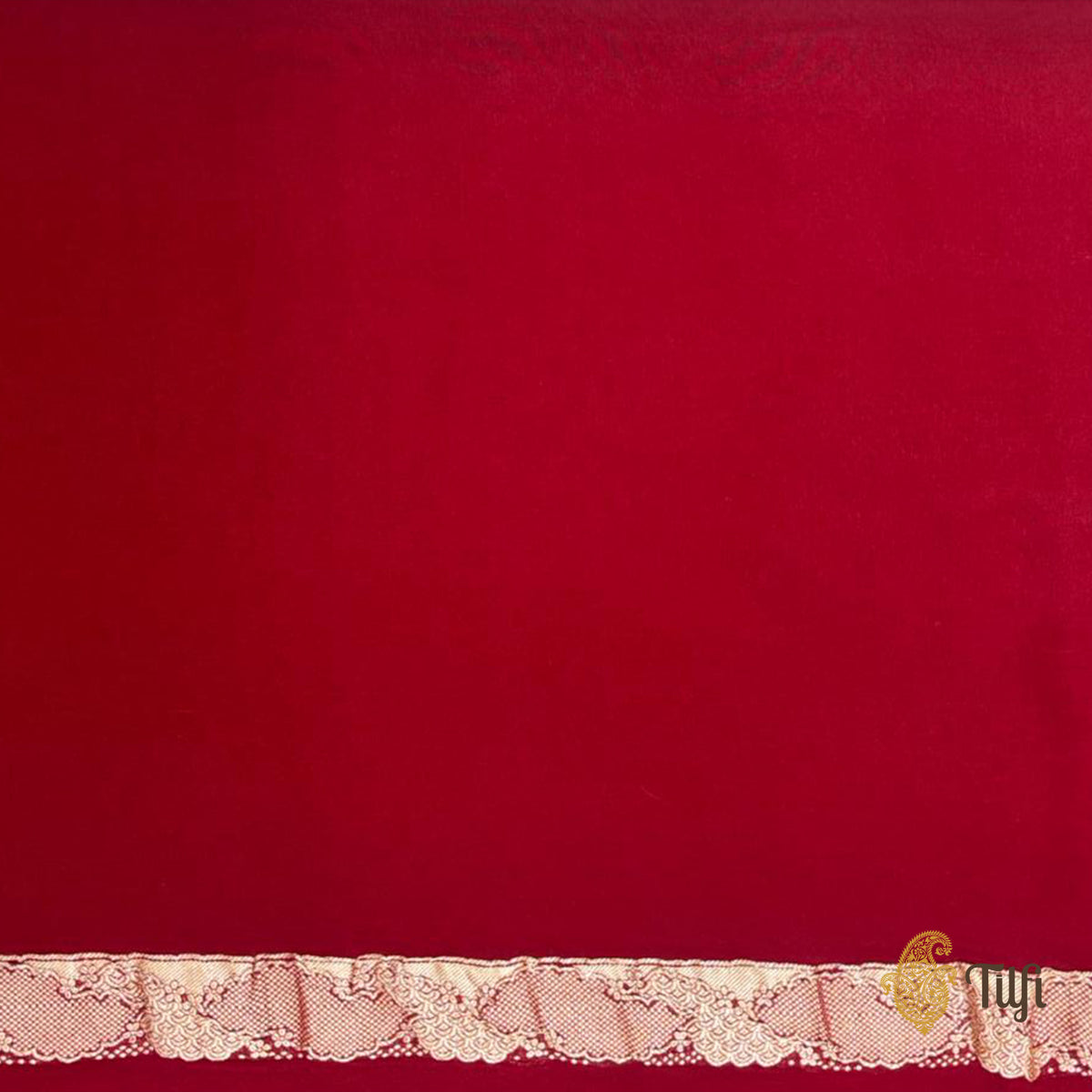 Pre-Order: 'Midnight Aries' Maroon Pure Khaddi Georgette Banarasi Handloom Saree