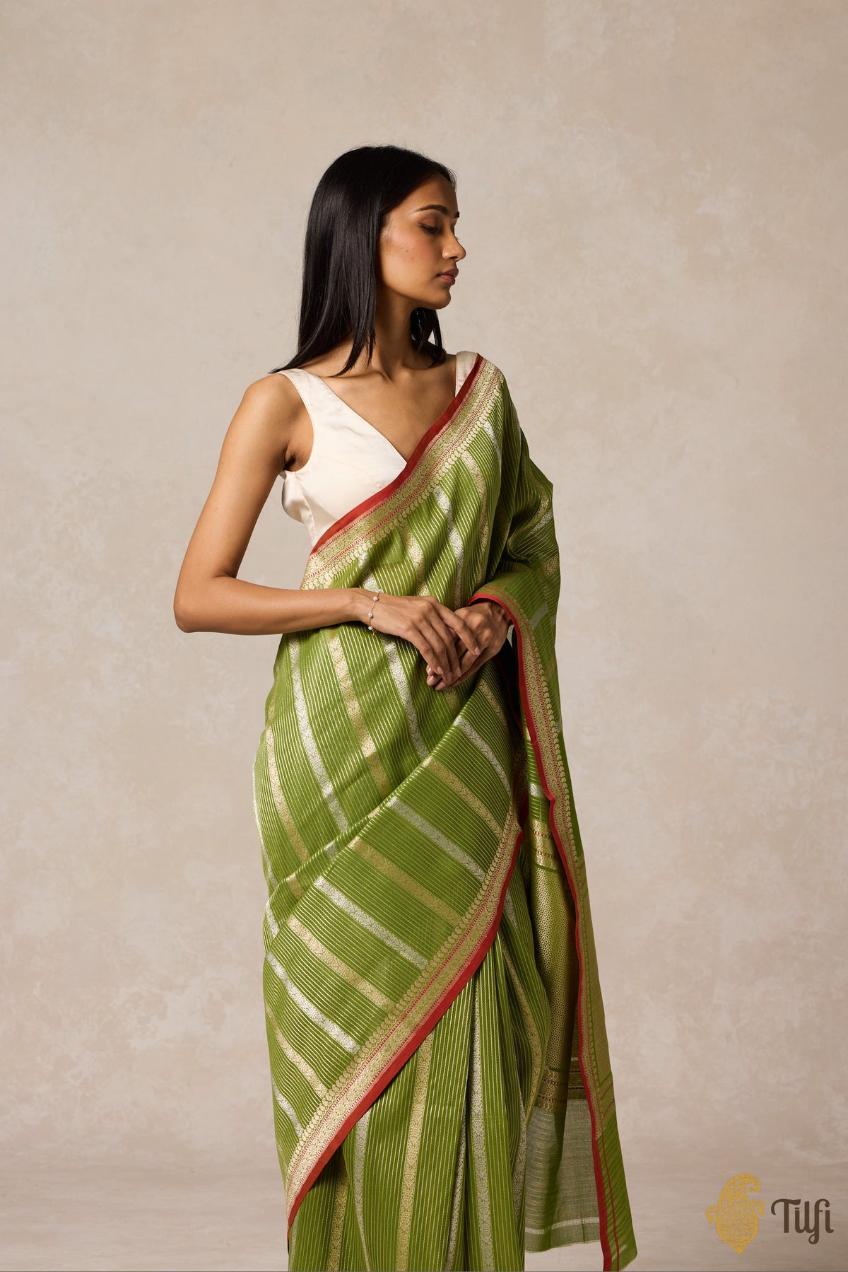 Green Pure Cotton Banarasi Kadhua Handloom Saree