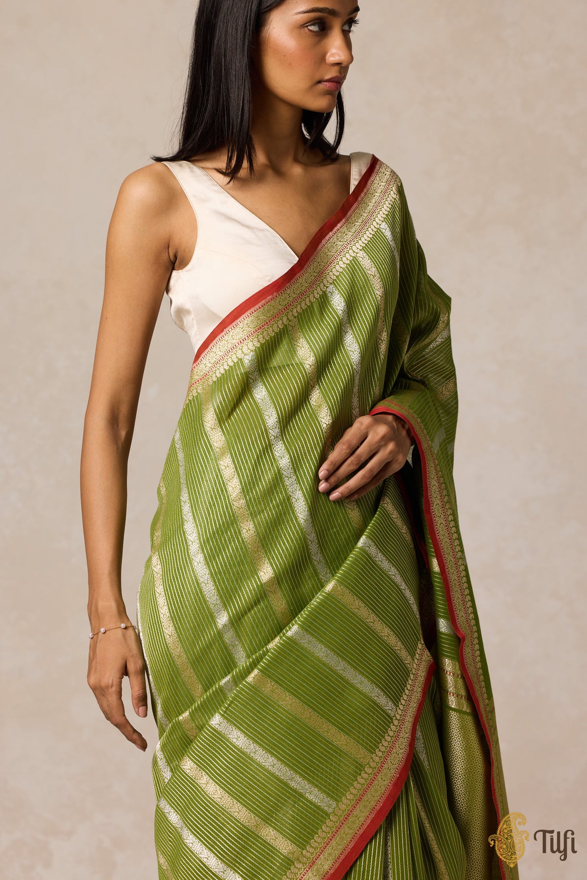 Green Pure Cotton Banarasi Kadhua Handloom Saree