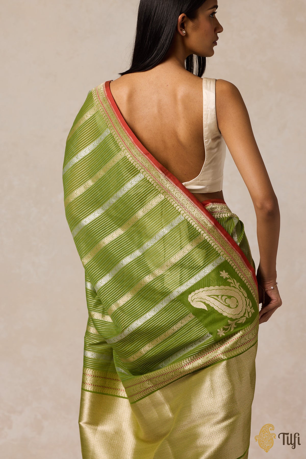 Green Pure Cotton Banarasi Kadhua Handloom Saree