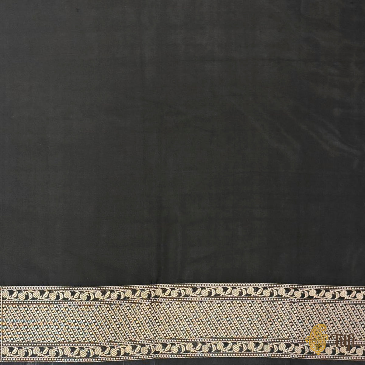 'Madulai' Black Pure Katan Silk Banarasi Handloom Saree
