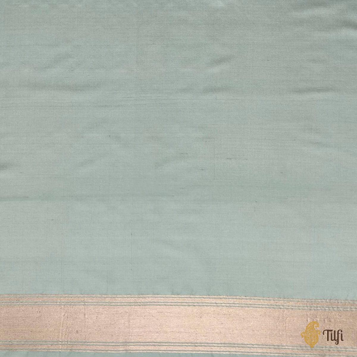 'Bhairavi' Dusty Blue Pure Katan Silk Banarasi Handloom Saree