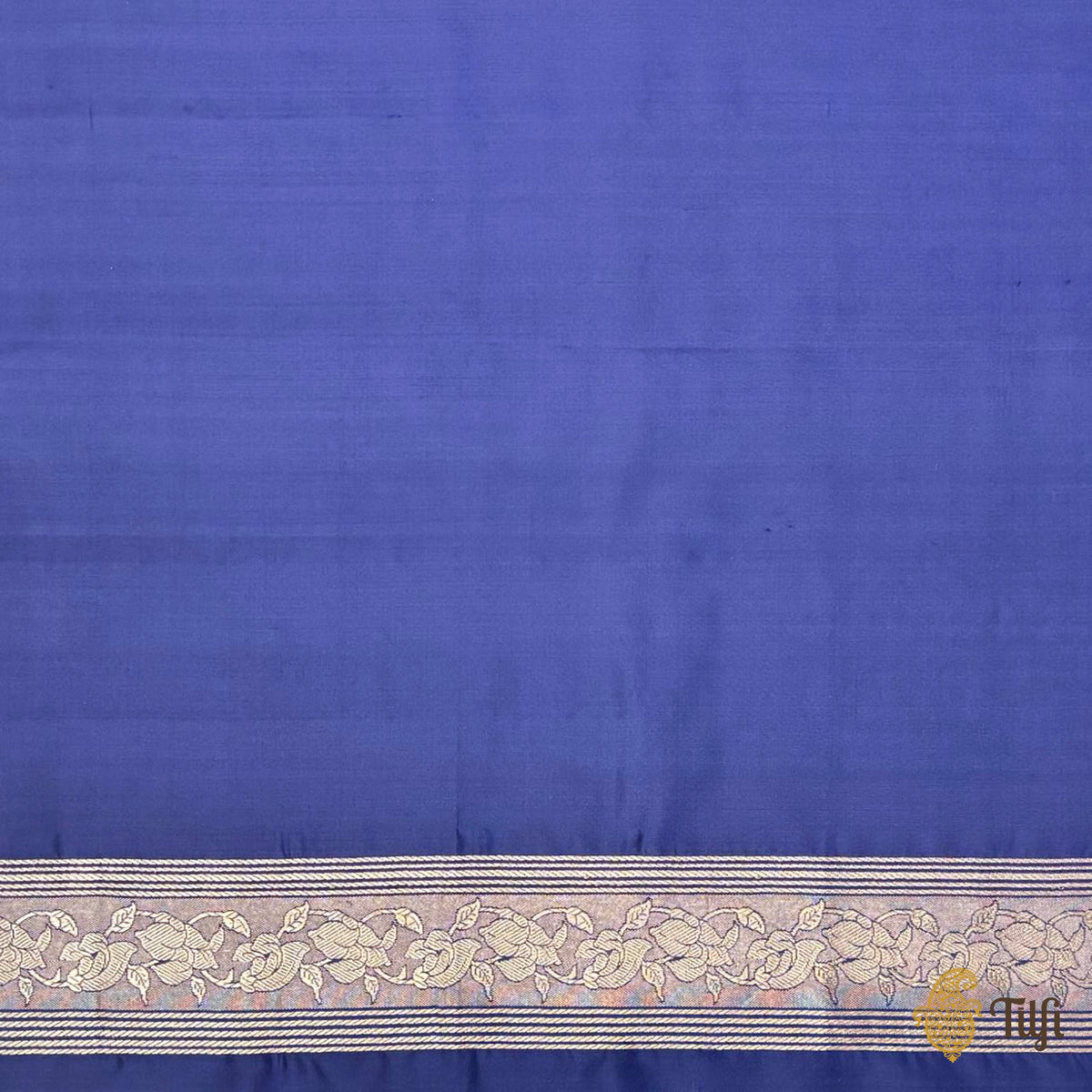 'Palash' Navy Blue Pure Katan Silk Banarasi Handloom Saree