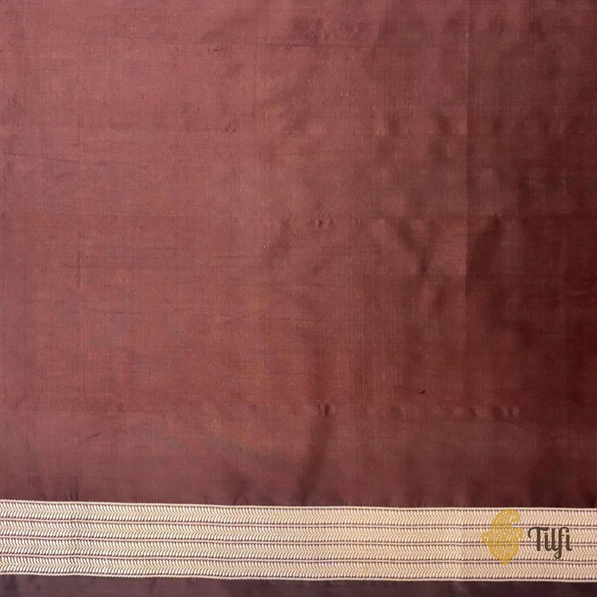 Pre-Order: 'Gulmohar' Dark Brown Pure Katan Silk Banarasi Handloom Saree