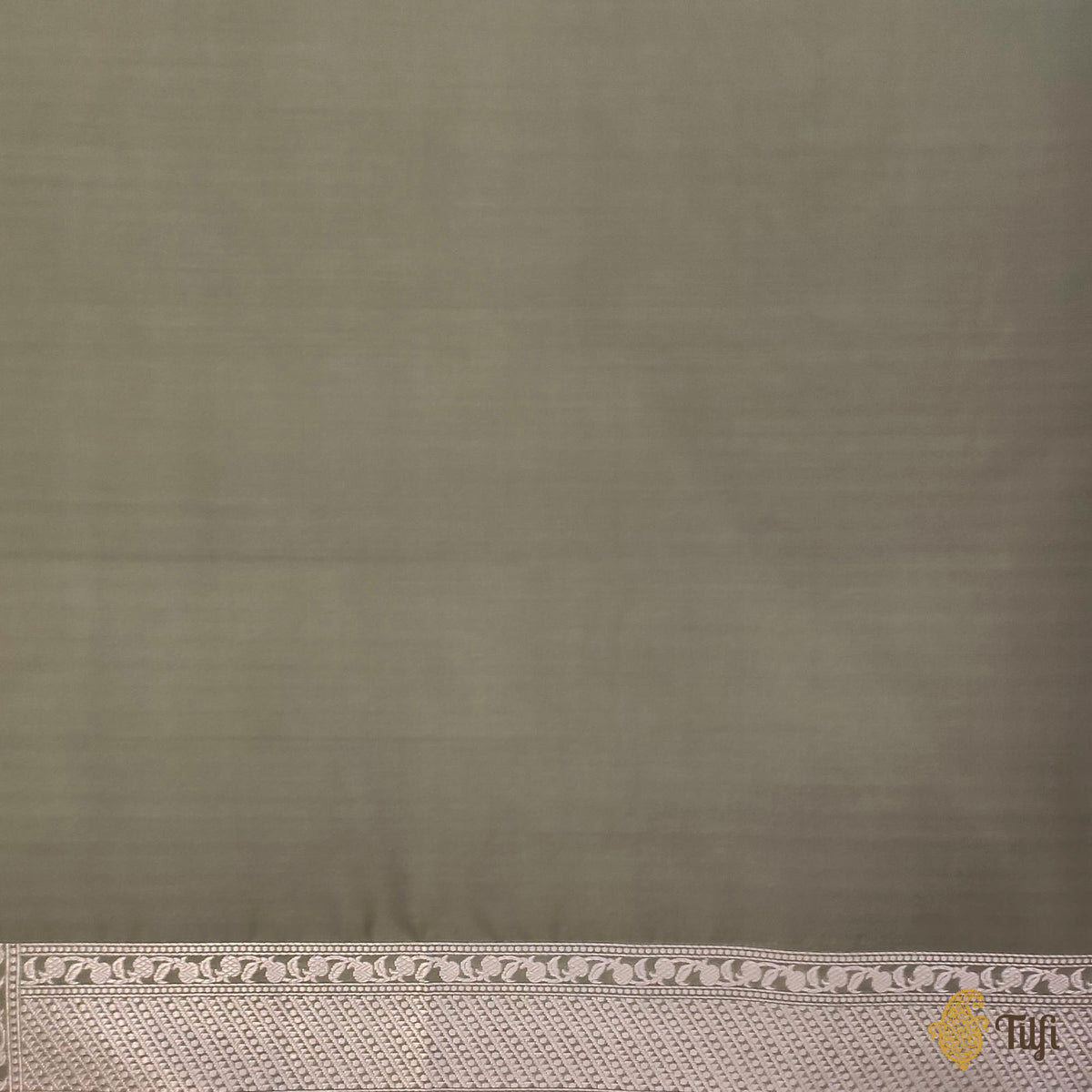 'Madulai' Olive Green Pure Katan Silk Banarasi Handloom Saree