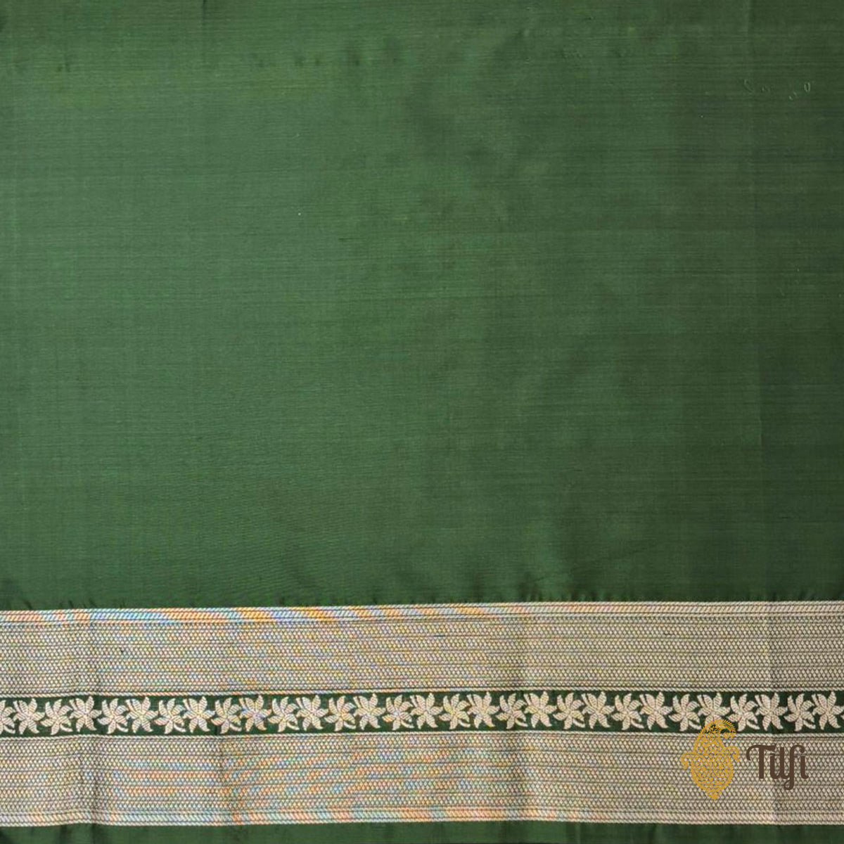 Pre-Order: 'Jasmine' Green Pure Katan Silk Banarasi Handloom Saree