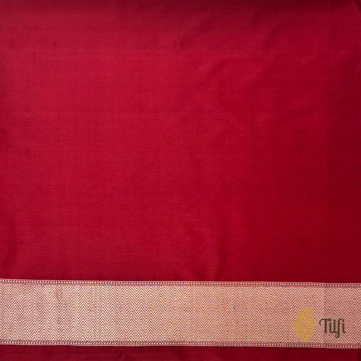 'Hibiscus' Maroon Pure Katan Silk Banarasi Handloom Saree