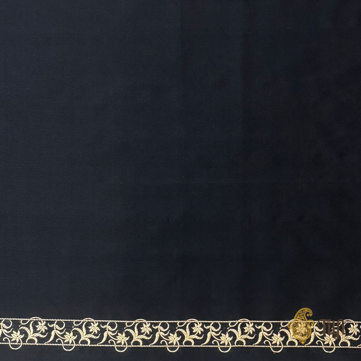 'Eria' Black Pure Katan Silk Banarasi Handloom Saree