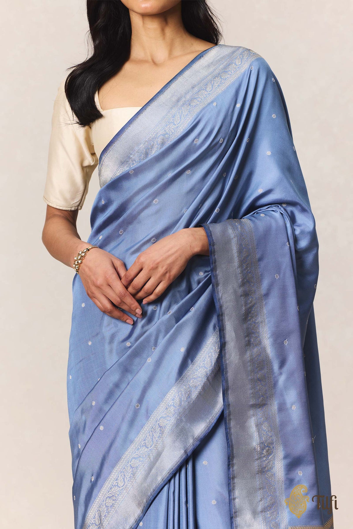 Blue Pure Ektara Katan Silk Banarasi Handloom Saree