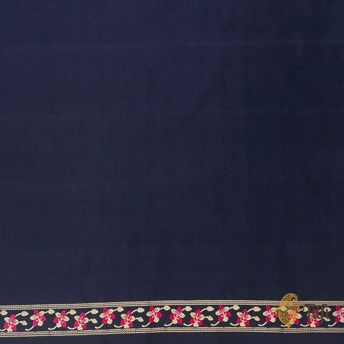 'Vanda' Navy Blue Pure Katan Silk Banarasi Handloom Saree