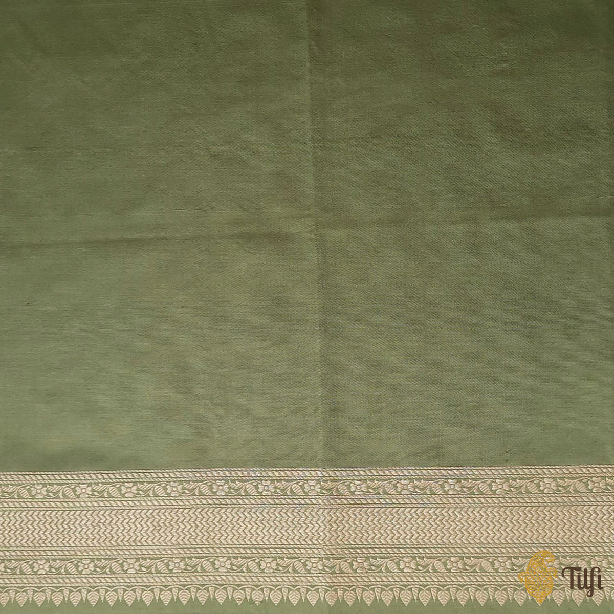 Pre-Order: Sage Green Pure Katan Silk Banarasi Handloom Saree