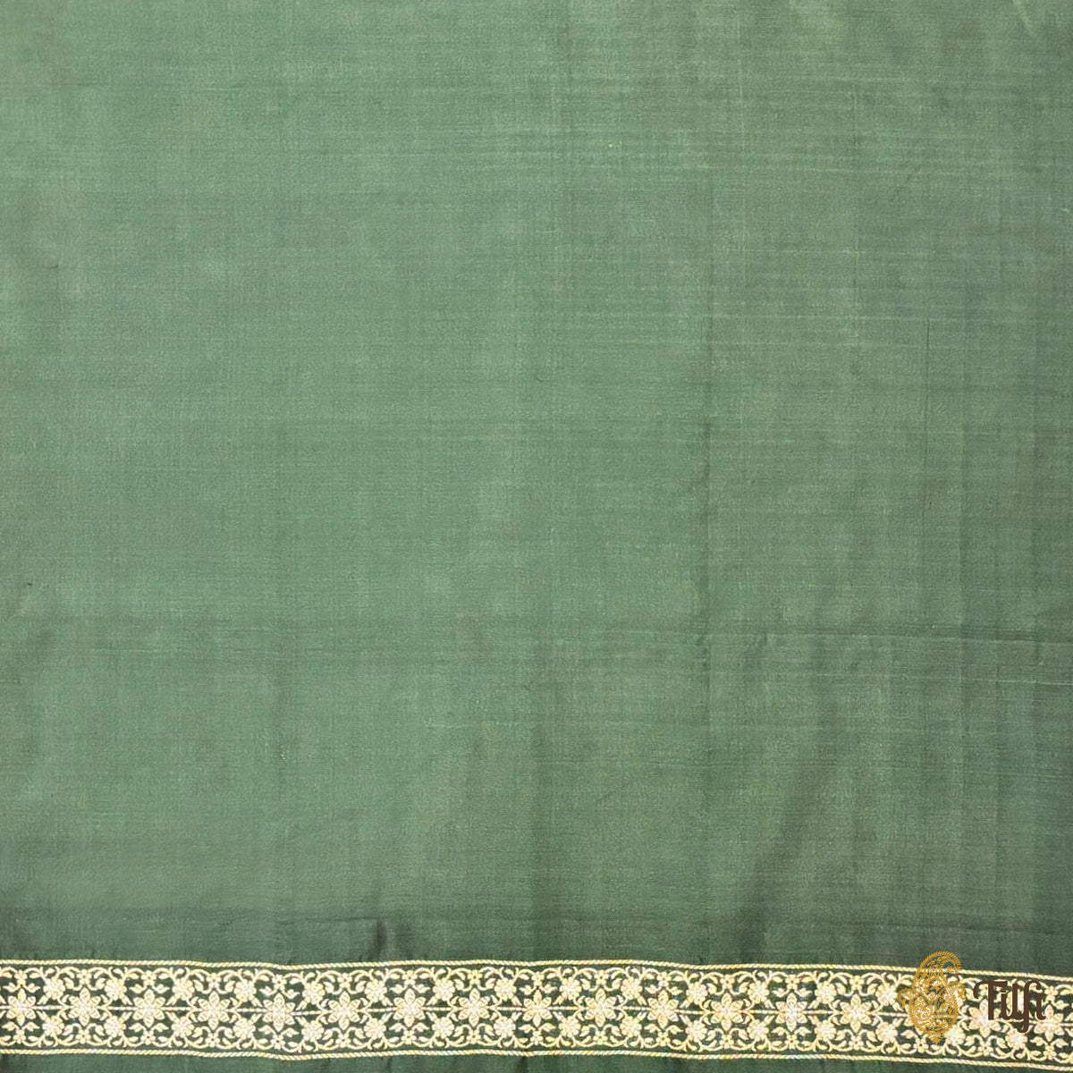'Alaka' Green Pure Katan Silk Banarasi Handloom Saree