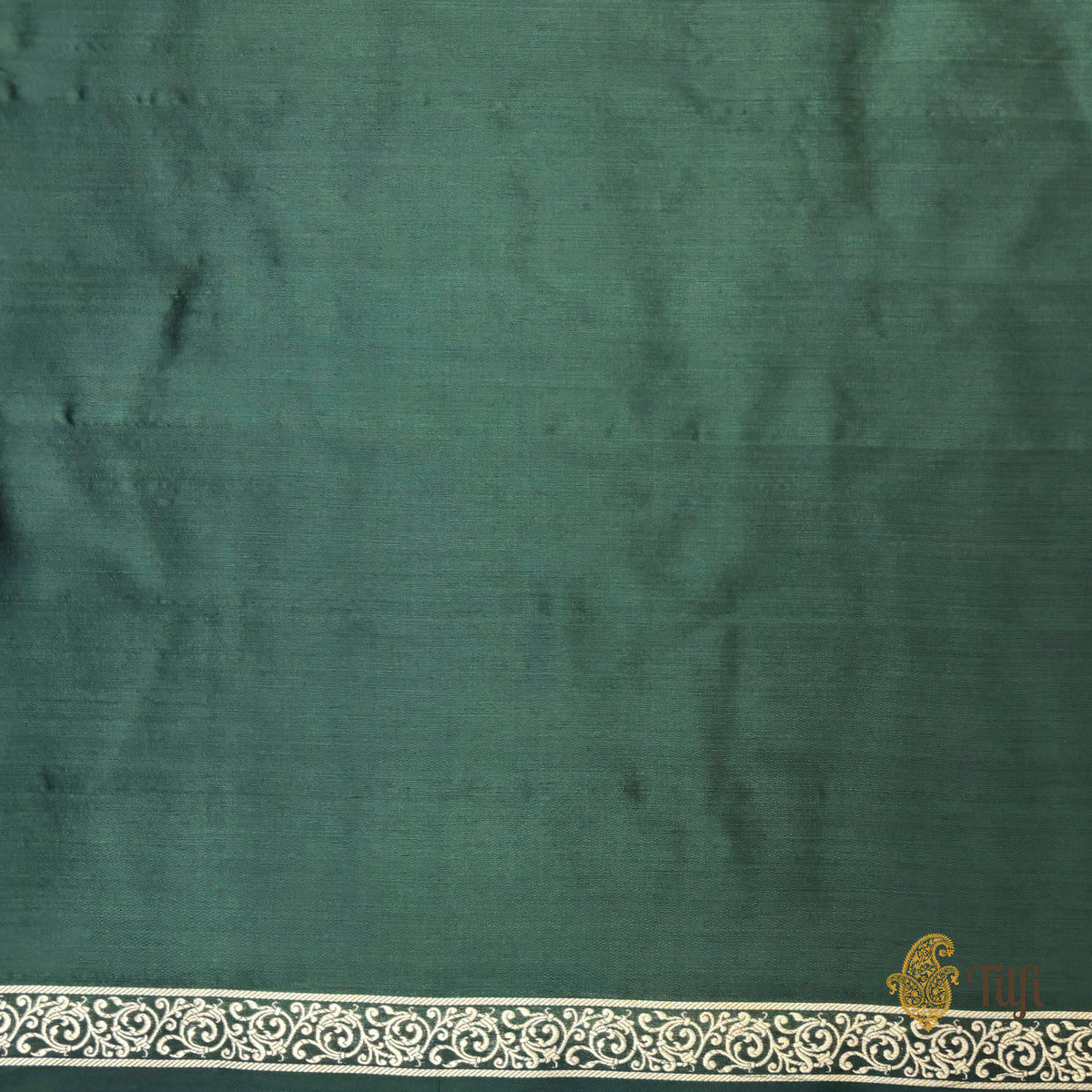 Pre-Order: 'Chitralekha' Bottle Green Pure Katan Silk Banarasi Handloom Saree