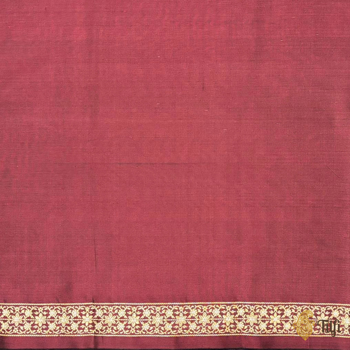 'Alaka' Maroon Pure Katan Silk Banarasi Handloom Saree