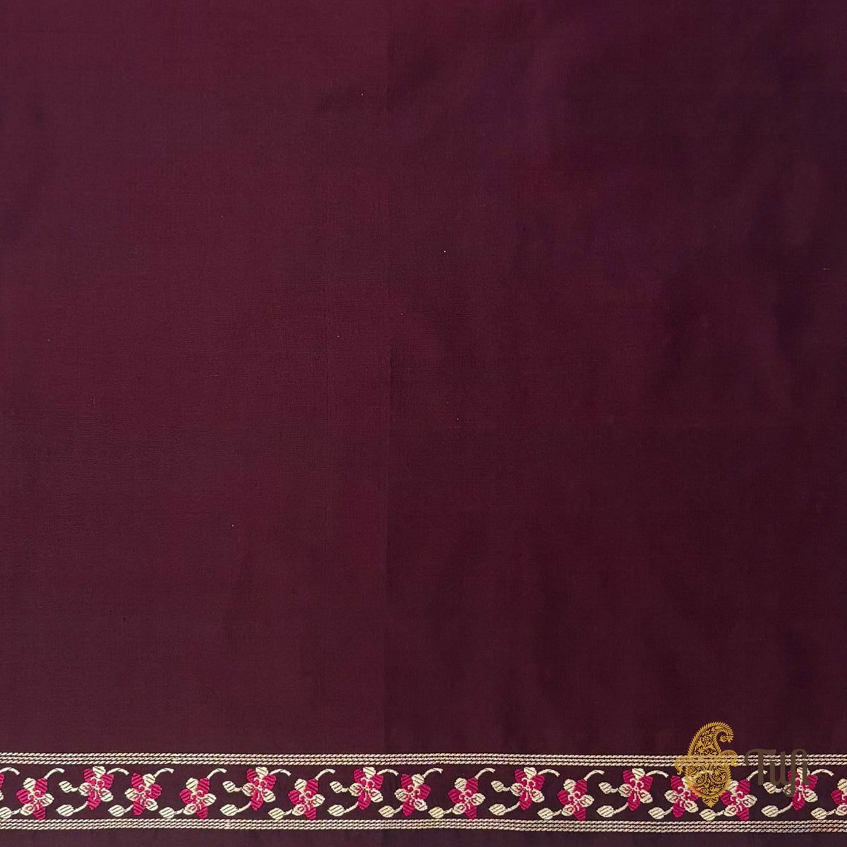 'Vanda' Maroon Pure Katan Silk Banarasi Handloom Saree