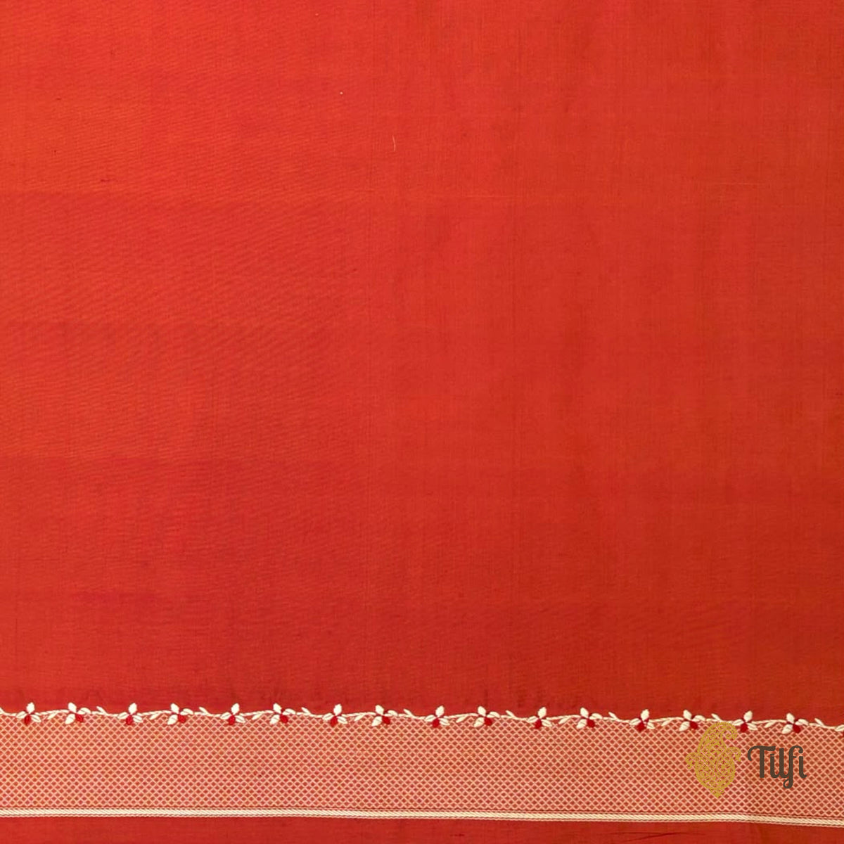 'Laelia' Rust Orange Pure Katan Silk Banarasi Handloom Saree