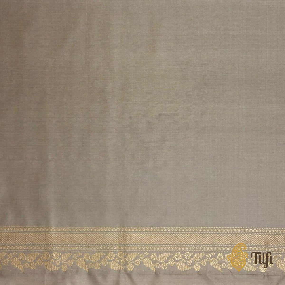 'Sophie' Taupe Pure Katan Silk Banarasi Handloom Saree