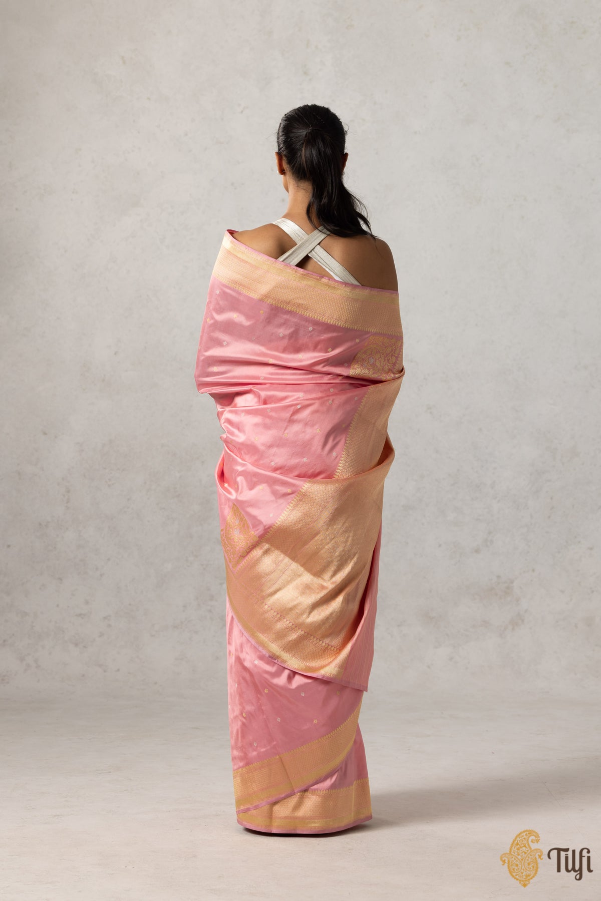 Soft Pink Pure Katan Silk Banarasi Handloom Saree