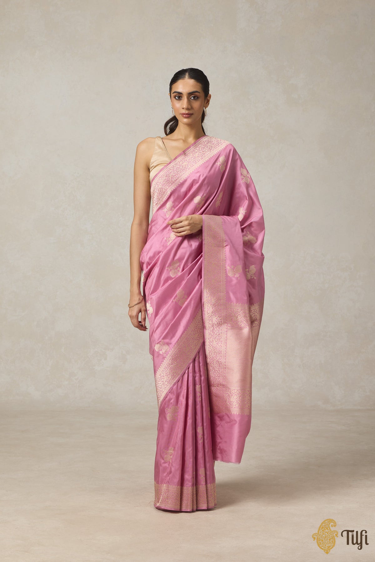 Pink Pure Katan Silk Banarasi Handloom Saree