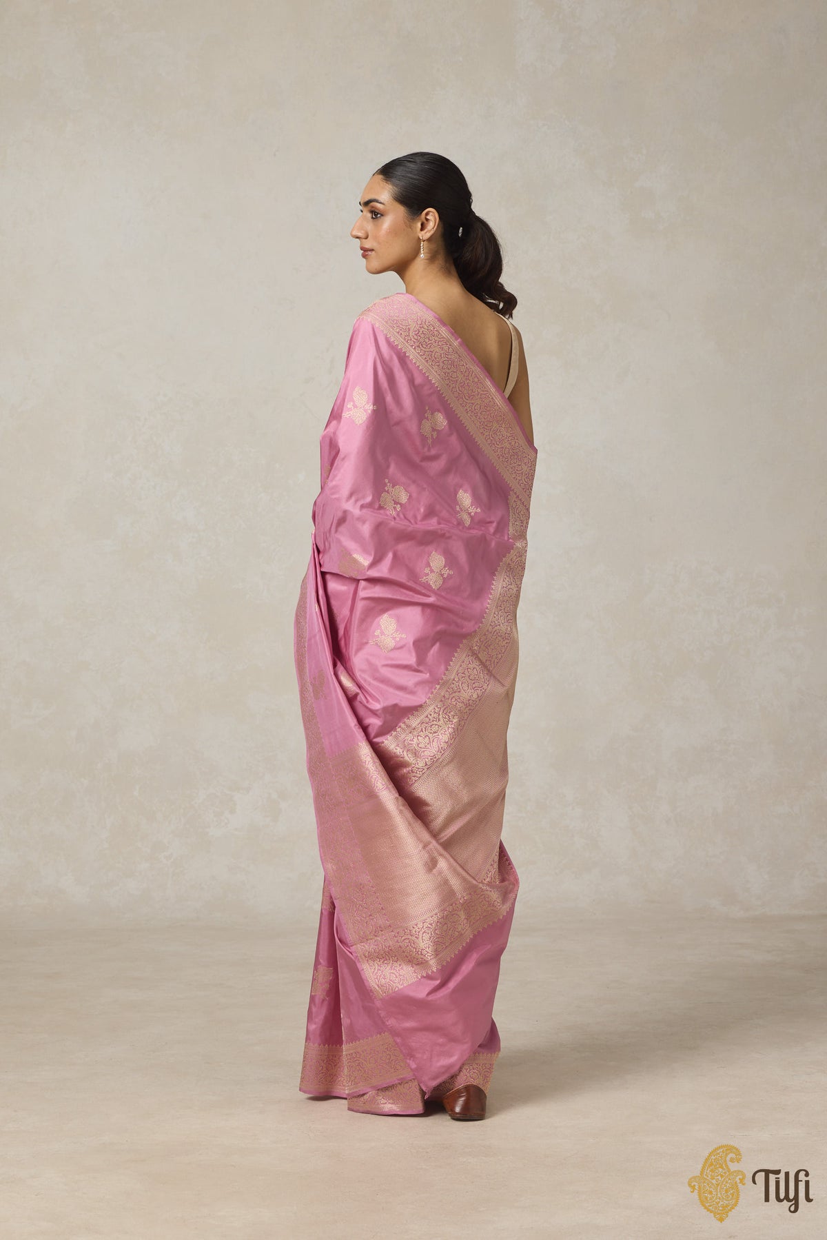 Pink Pure Katan Silk Banarasi Handloom Saree