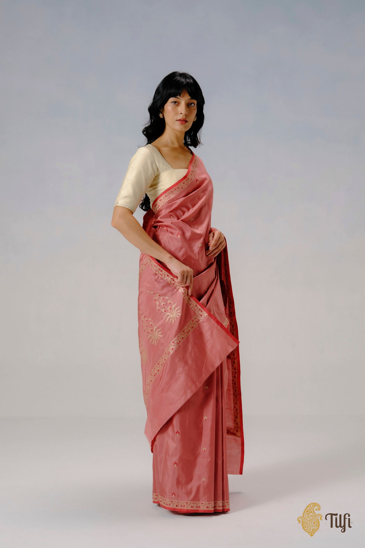 'Ada' Pink Pure Katan Silk Banarasi Handloom Saree
