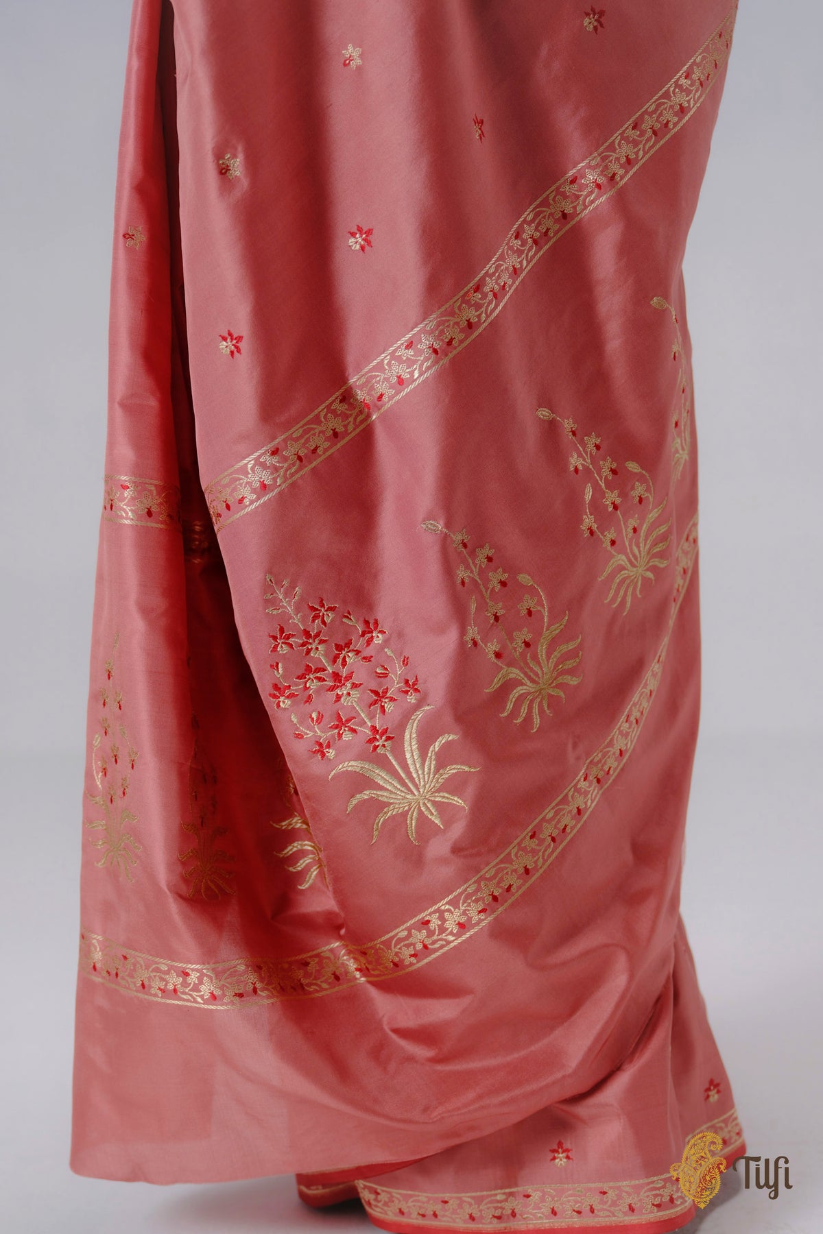 'Ada' Pink Pure Katan Silk Banarasi Handloom Saree