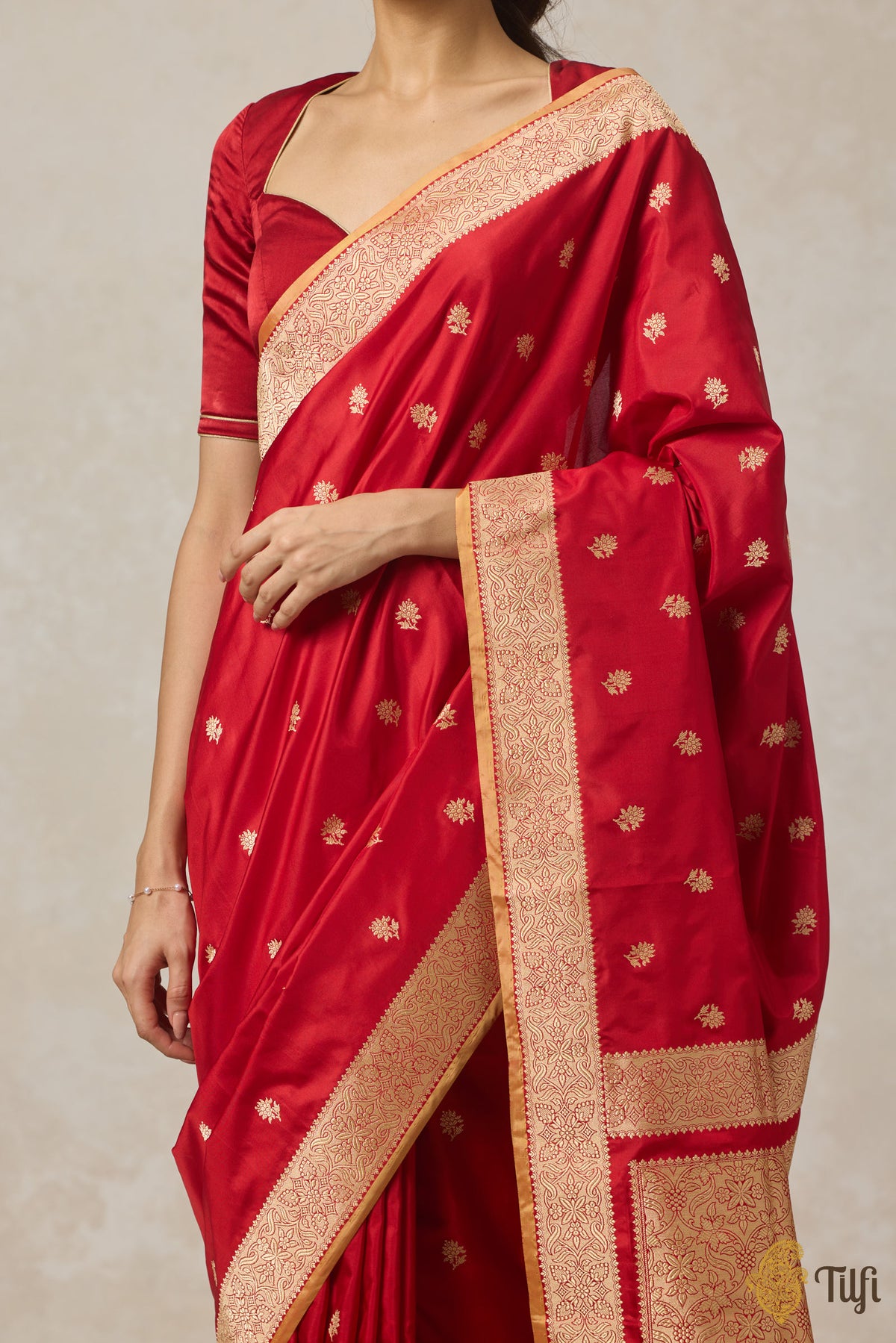 Red Pure Katan Silk Banarasi Handloom Saree