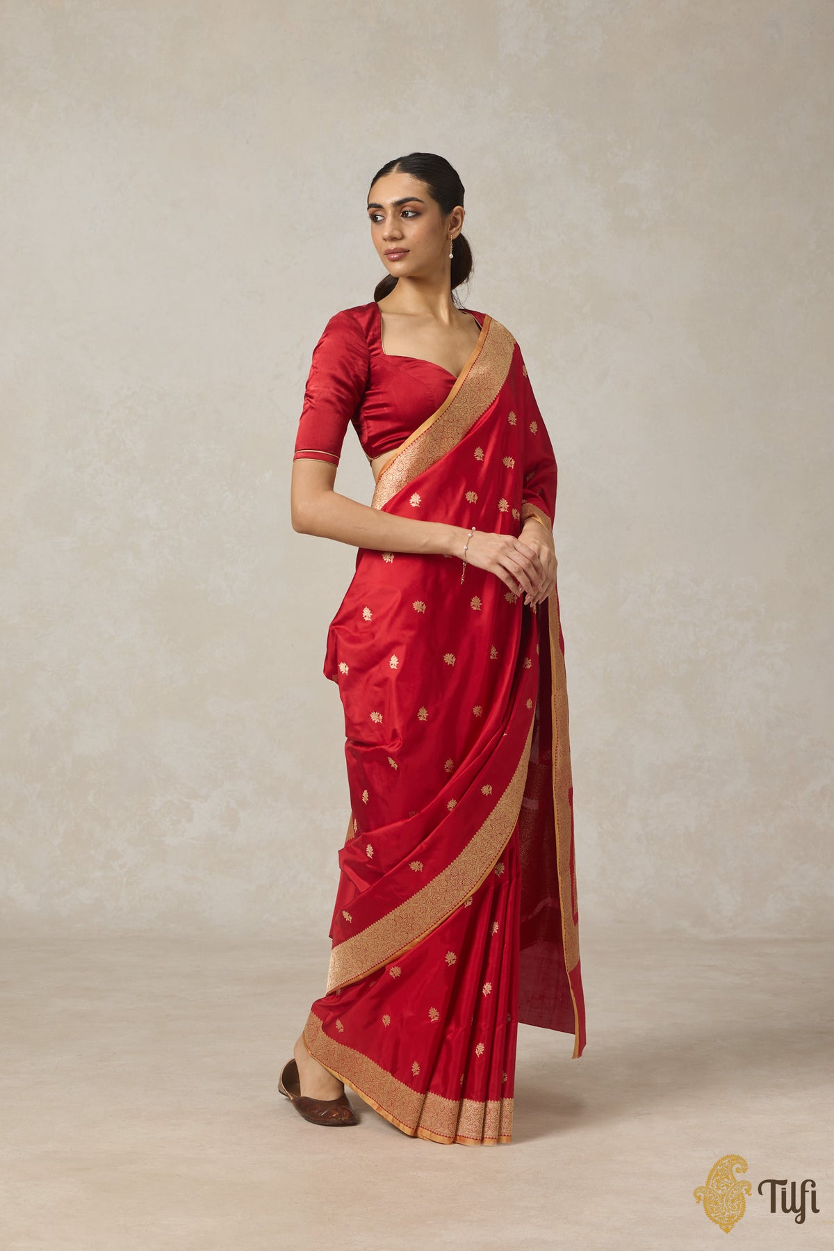 Red Pure Katan Silk Banarasi Handloom Saree