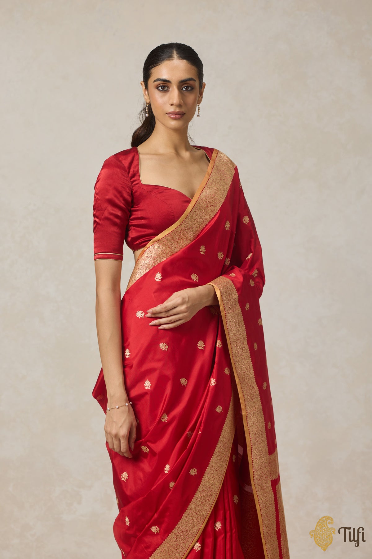 Red Pure Katan Silk Banarasi Handloom Saree