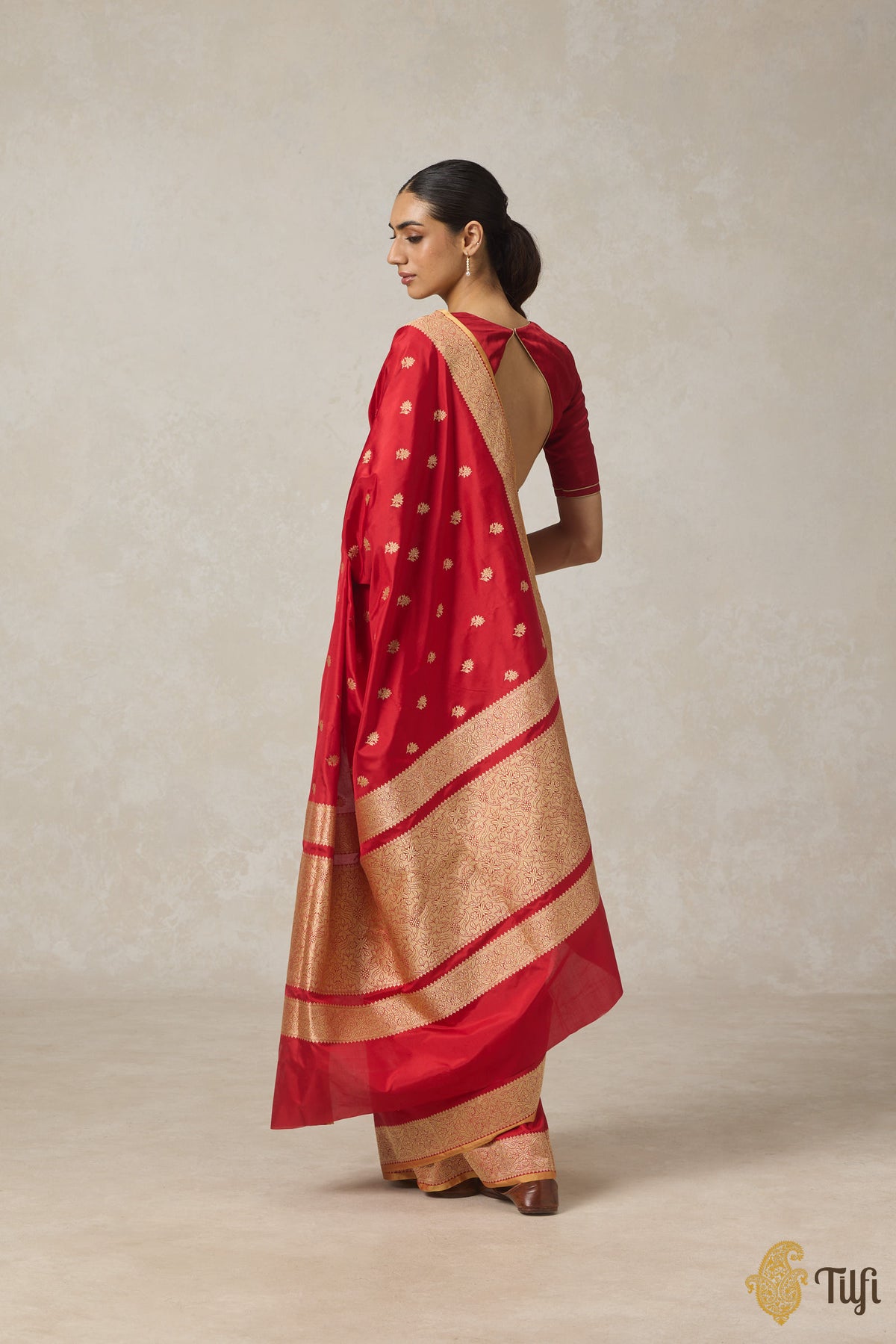 Red Pure Katan Silk Banarasi Handloom Saree