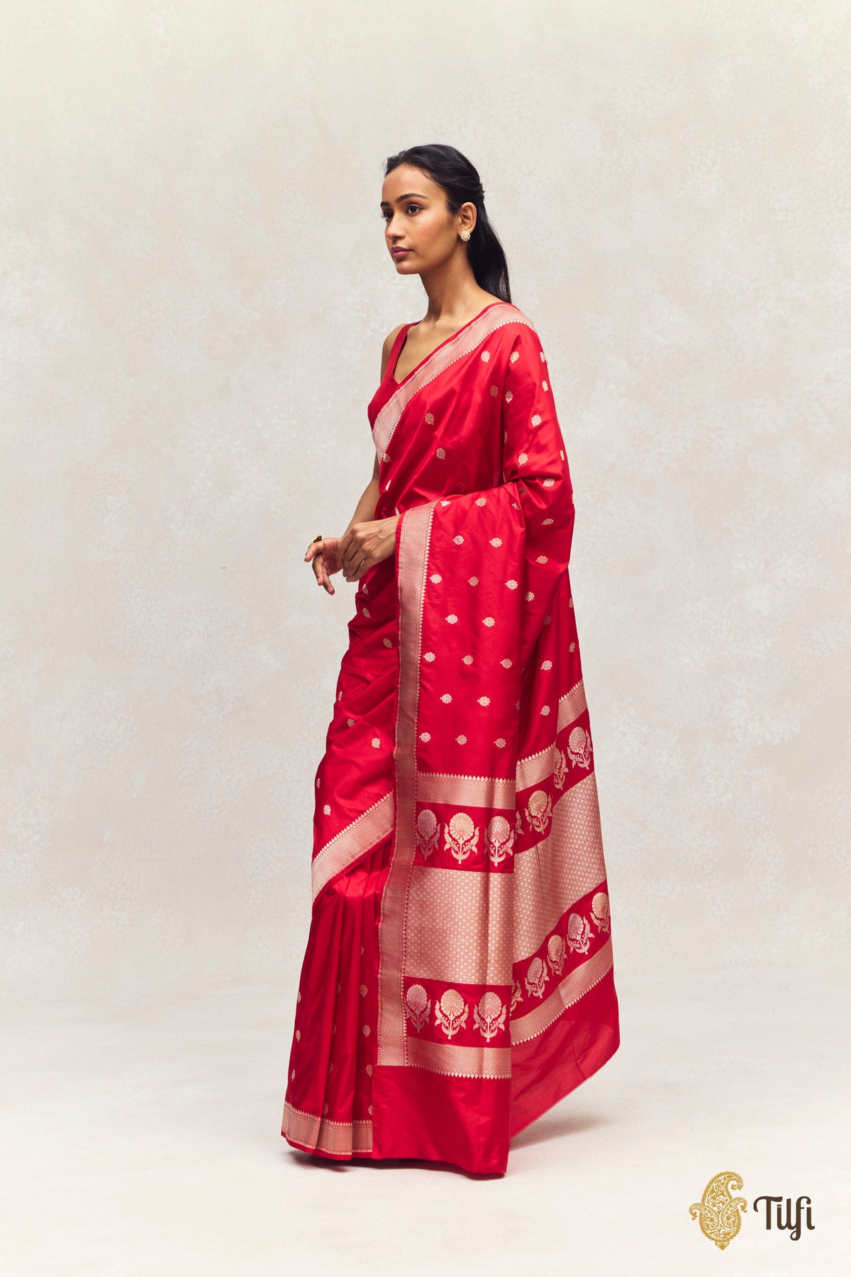 Red Pure Katan Silk Banarasi Handloom Saree
