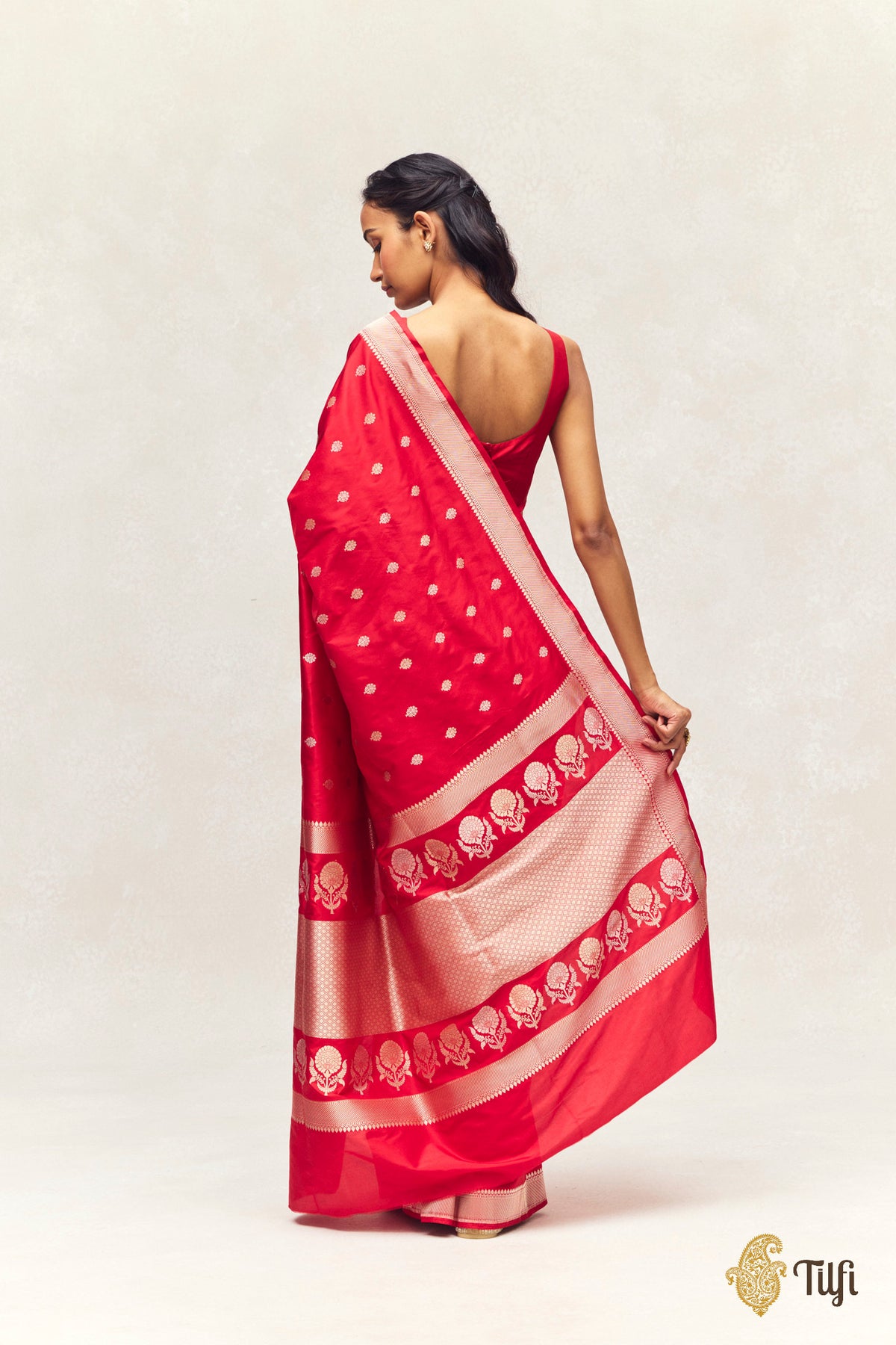 Red Pure Katan Silk Banarasi Handloom Saree