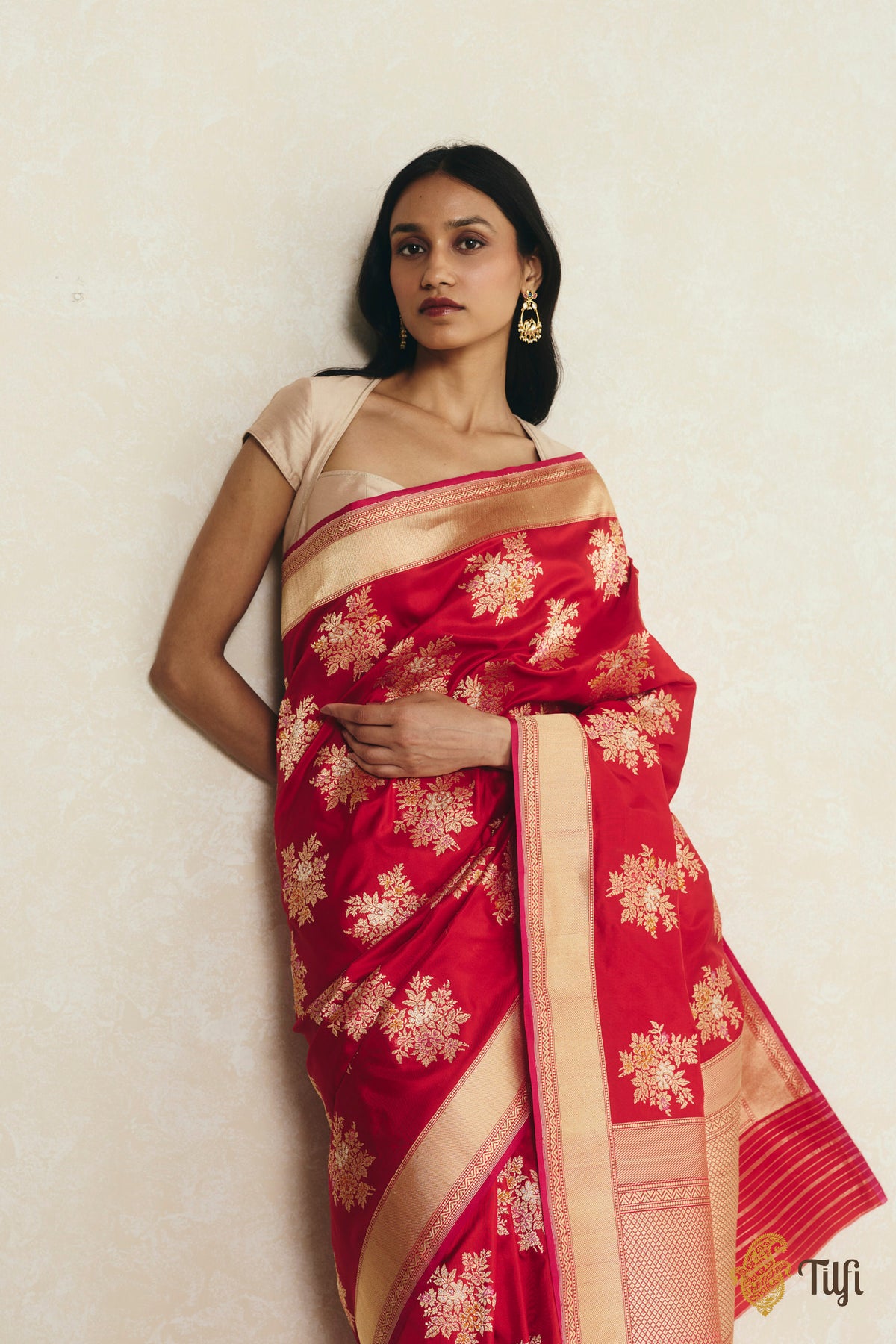 Red Pure Katan Silk Banarasi Kadwa Handloom Saree