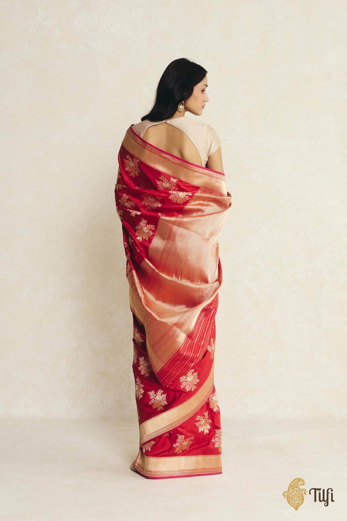 Red Pure Katan Silk Banarasi Kadwa Handloom Saree