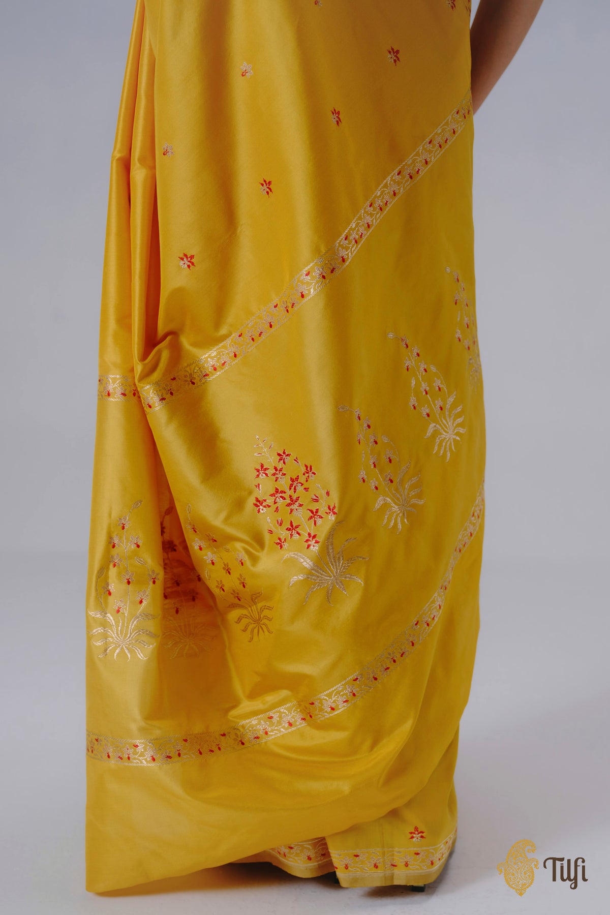 'Ada' Yellow Pure Katan Silk Banarasi Handloom Saree