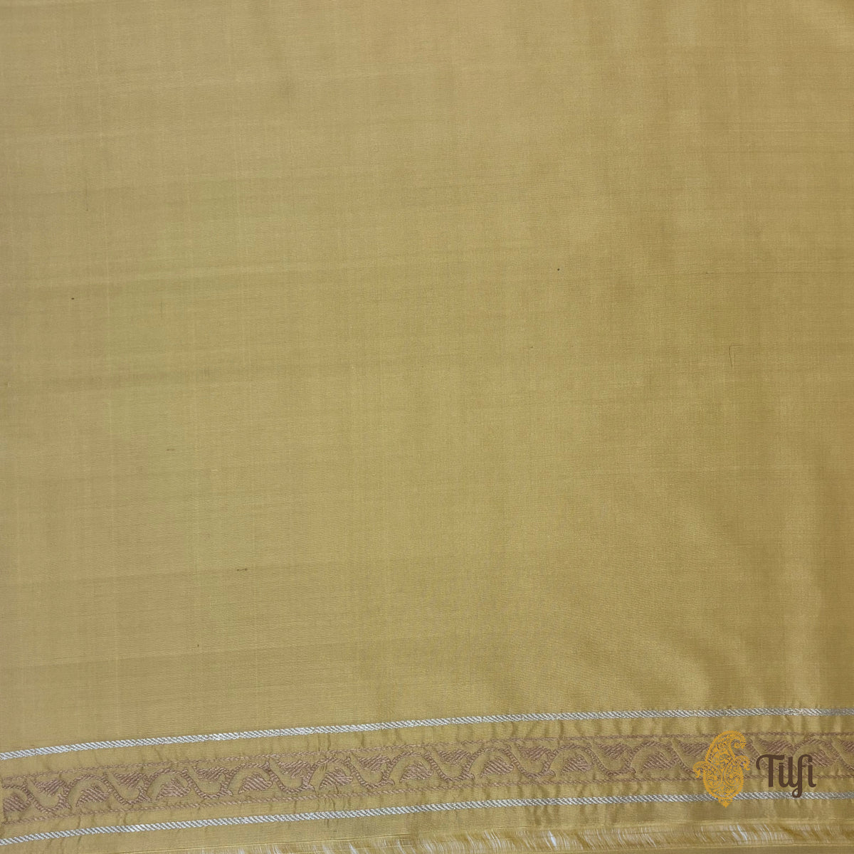 'Rosa' Mustard Yellow Pure Katan Gheecha Silk Banarasi Handloom Saree