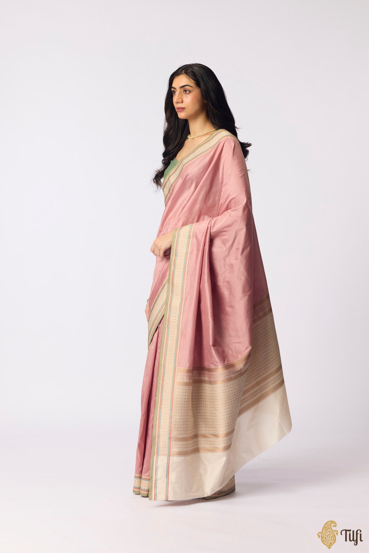 Pink Pure Katan Silk Banarasi Handloom Saree