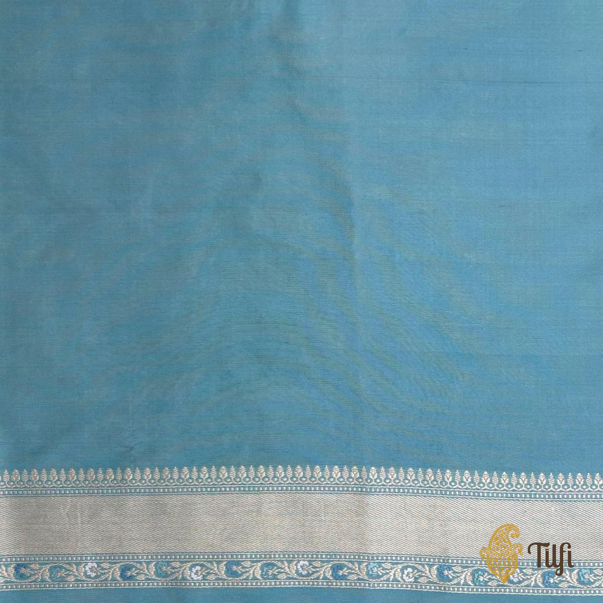 Powder Blue Pure Katan Silk Banarasi Handloom Saree