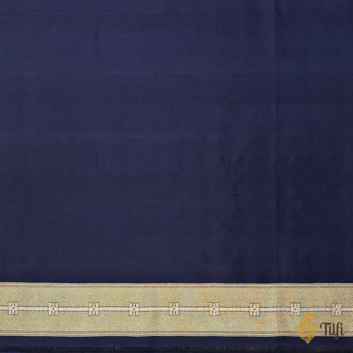 'Kalpana' Navy Blue Pure Katan Silk Banarasi Handloom Saree