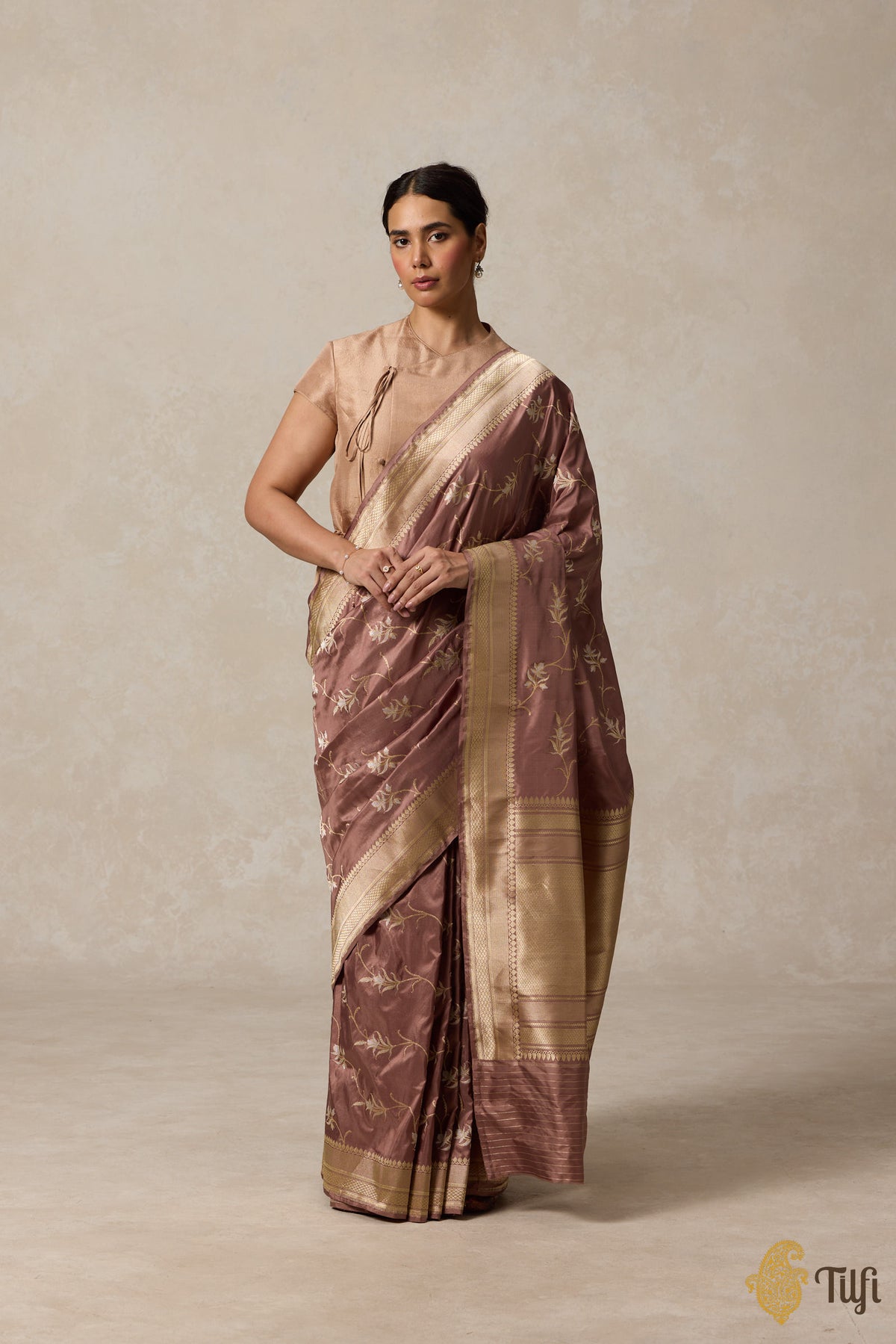 Old Rose Pure Katan Silk Banarasi Handloom Saree