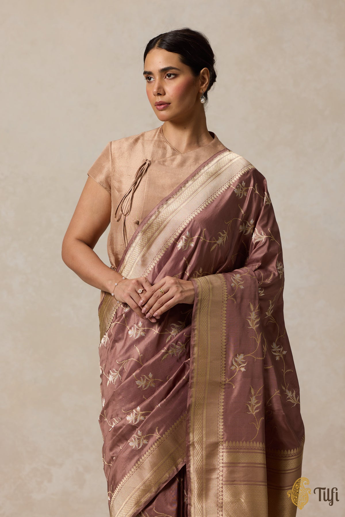 Old Rose Pure Katan Silk Banarasi Handloom Saree