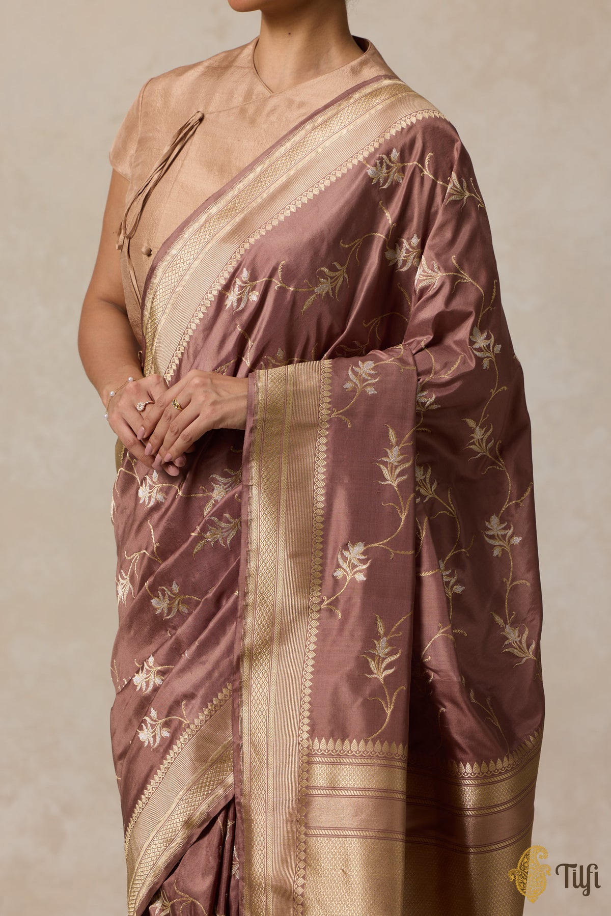 Old Rose Pure Katan Silk Banarasi Handloom Saree