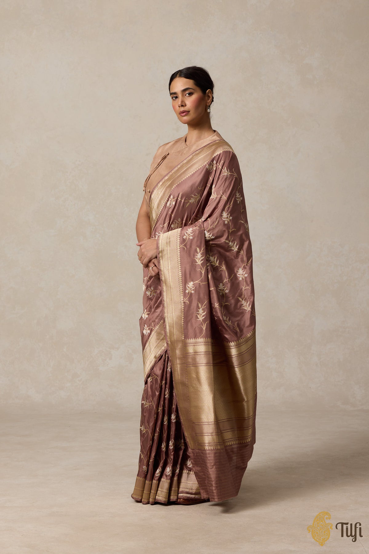 Old Rose Pure Katan Silk Banarasi Handloom Saree