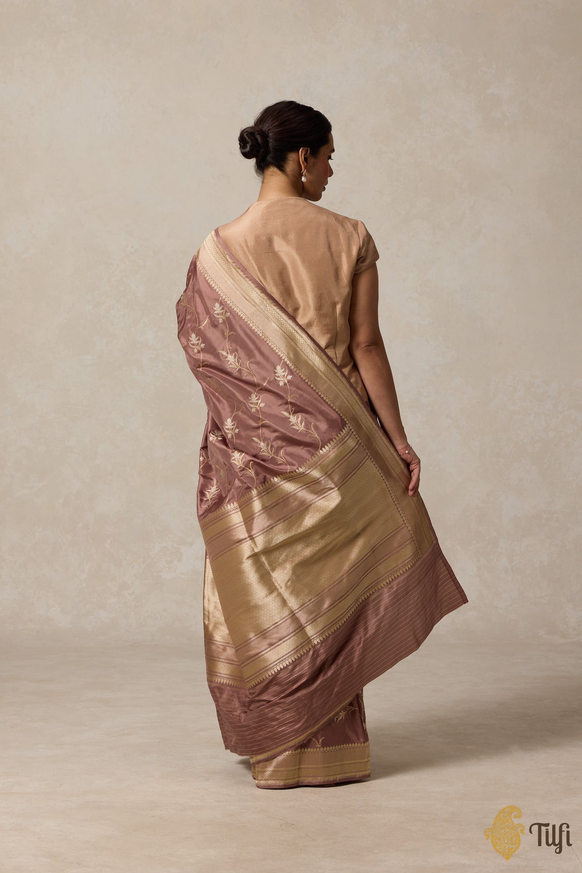 Old Rose Pure Katan Silk Banarasi Handloom Saree