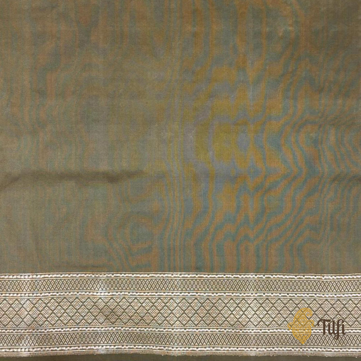 Dusty Olive Pure Katan Silk Banarasi Handloom Saree