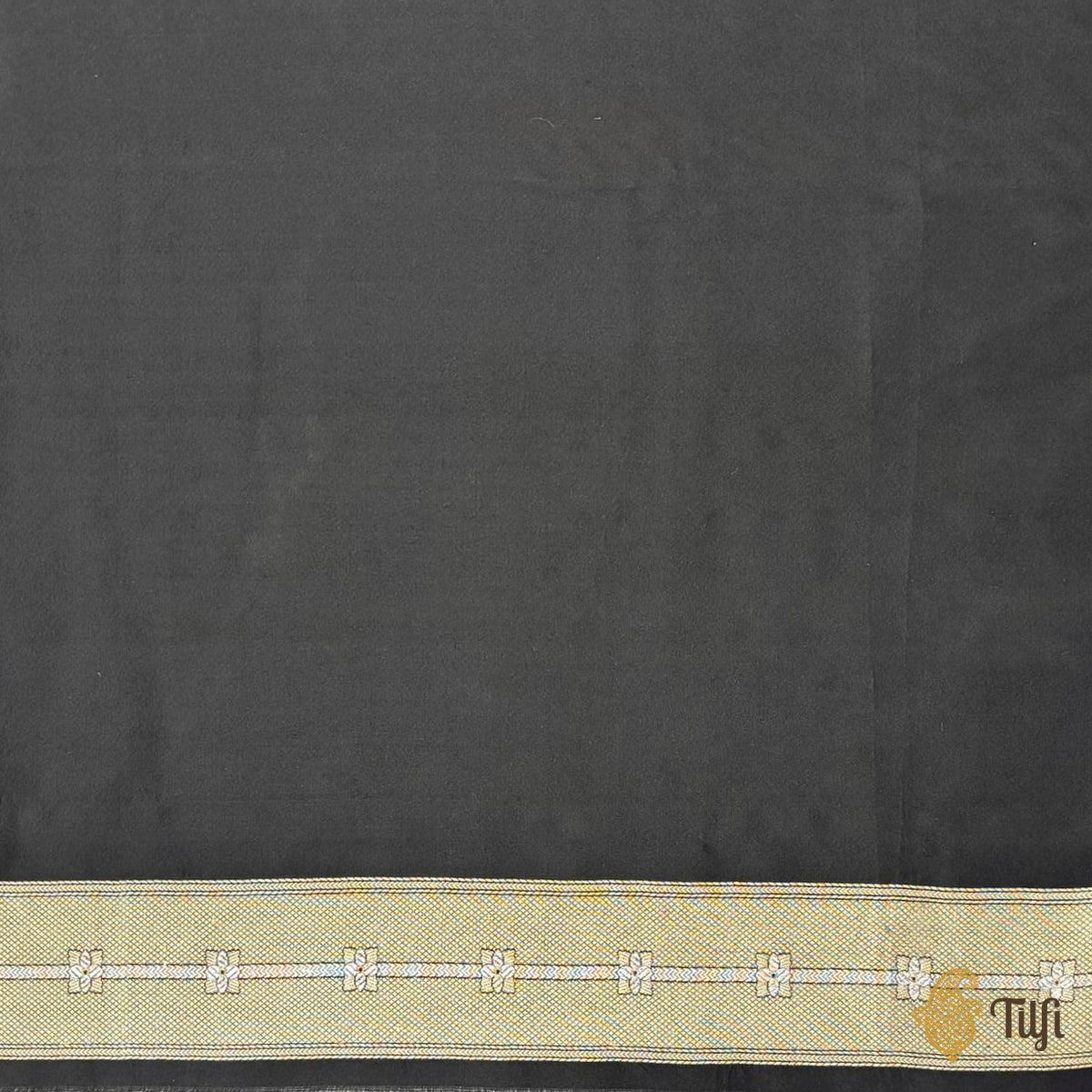 'Kalpana' Black-Green Pure Katan Silk Banarasi Handloom Saree