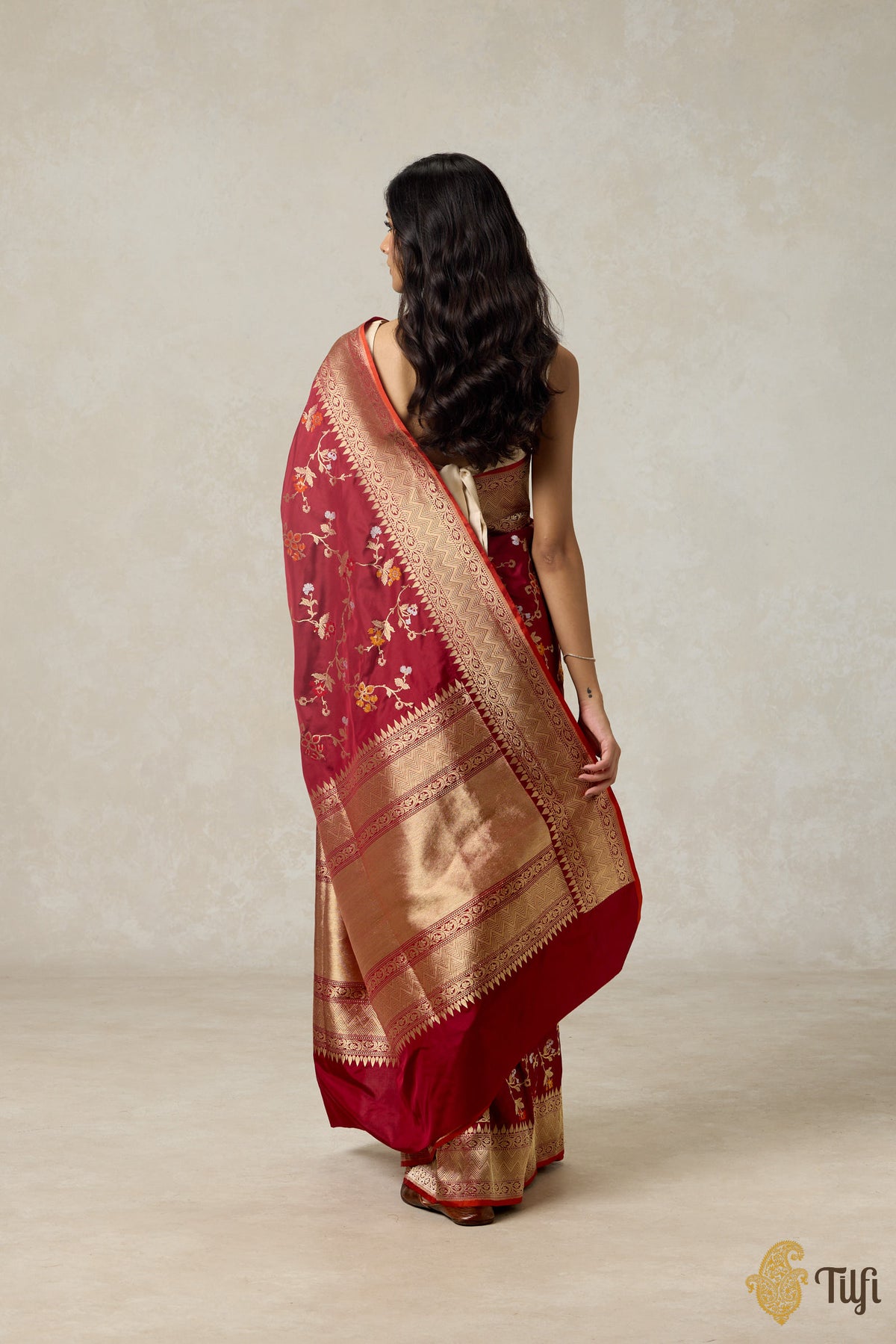 Maroon Pure Katan Silk Banarasi Handloom Saree