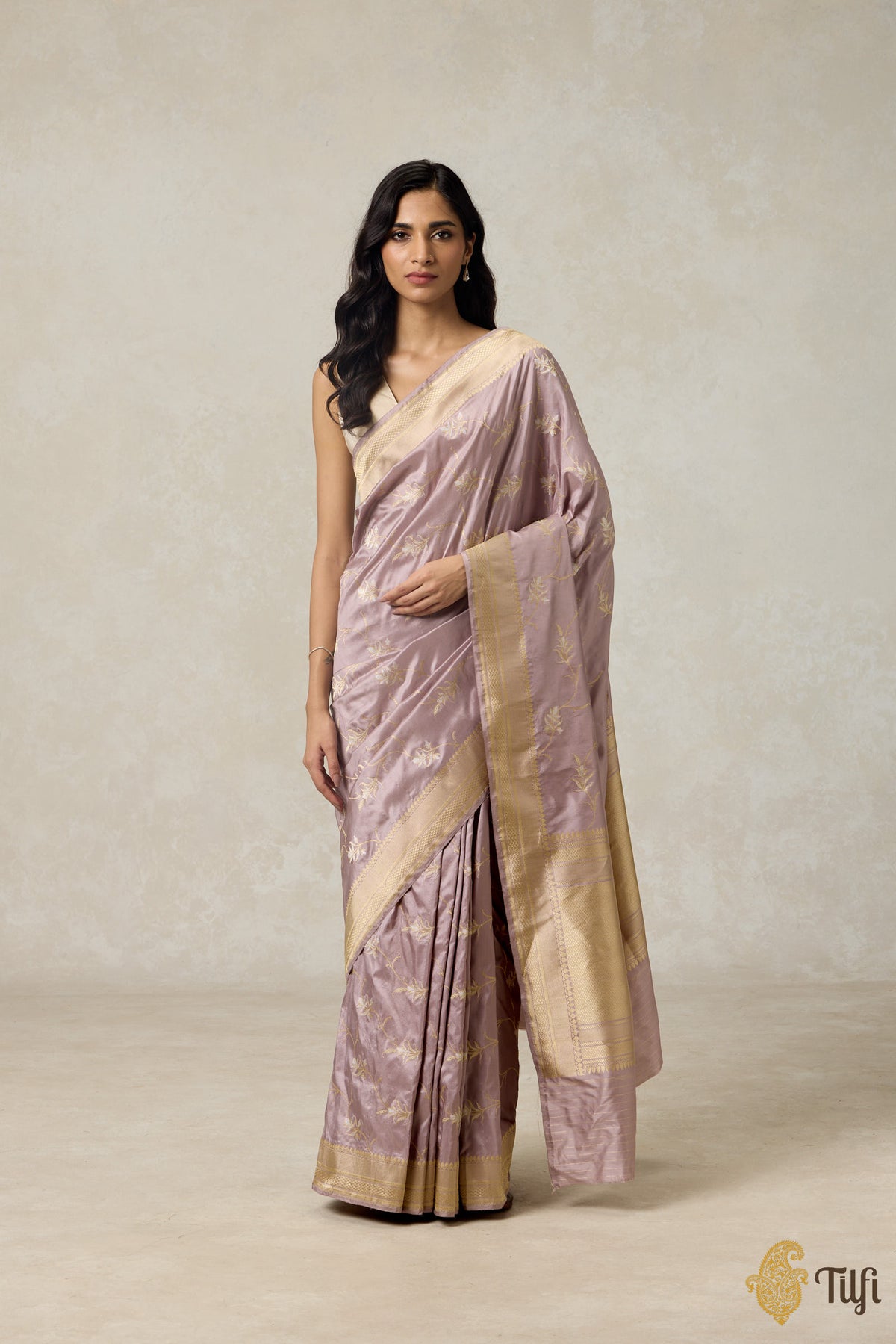 Pastel Nude Pure Katan Silk Banarasi Handloom Saree