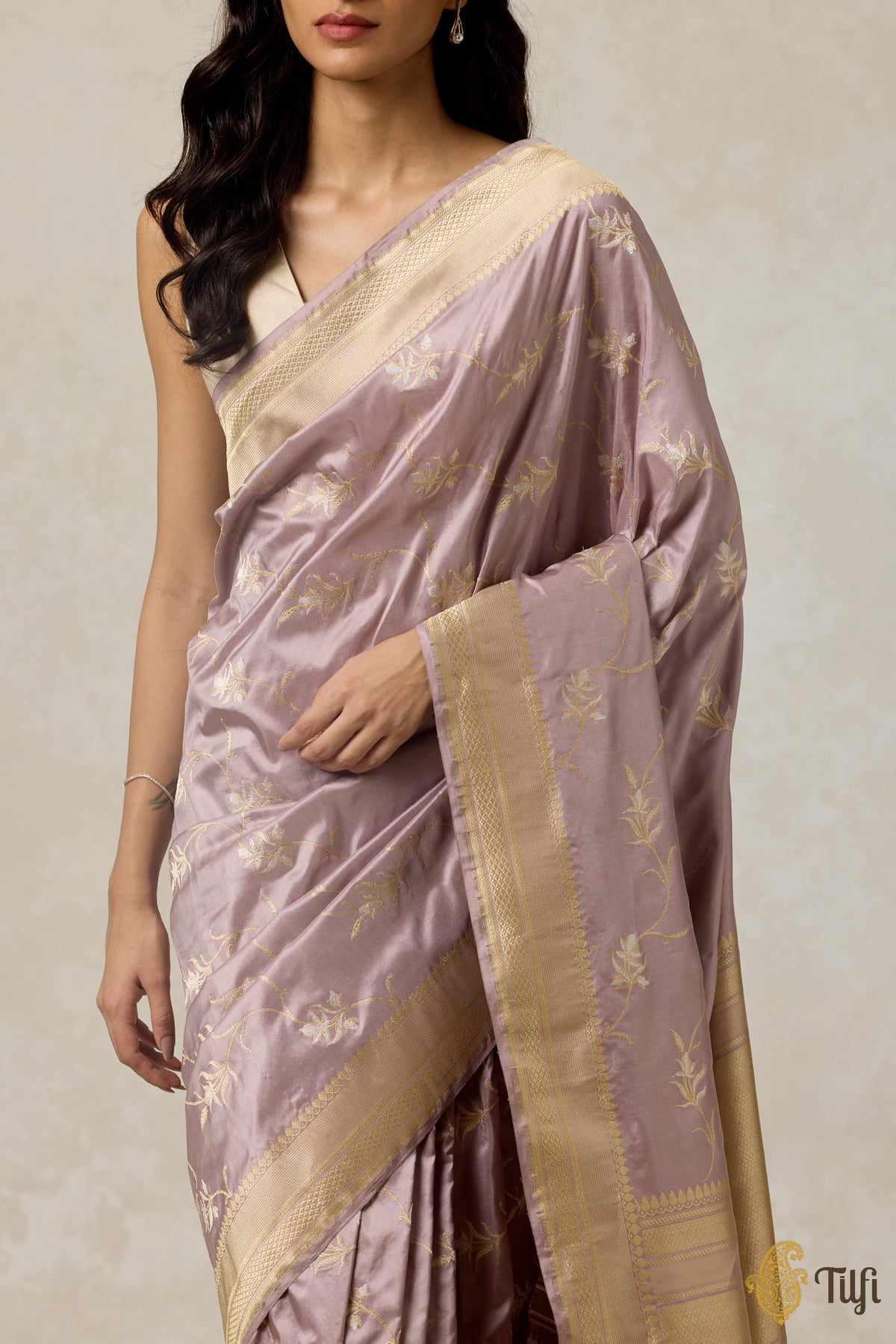 Pastel Nude Pure Katan Silk Banarasi Handloom Saree