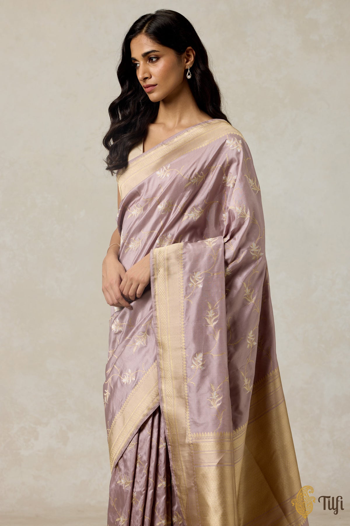 Pastel Nude Pure Katan Silk Banarasi Handloom Saree